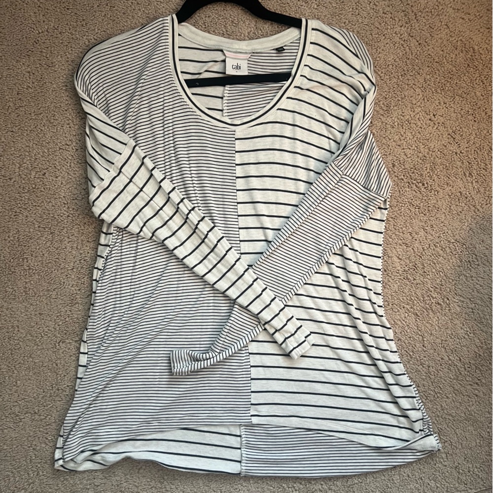 Cabi Striped Women's Top - Black and White